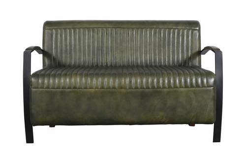 Iron and natural leather sofa