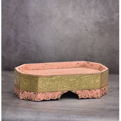 Pink Wooden cake stand with Golden Frame
