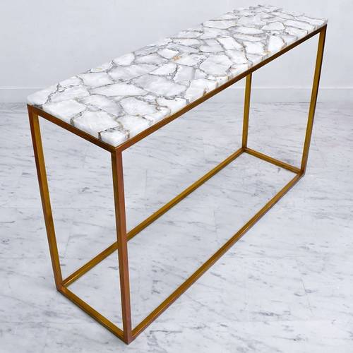 Agate console with Base - White