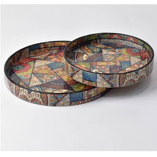 Round resin trays set