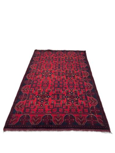 Afghani wool carpet red