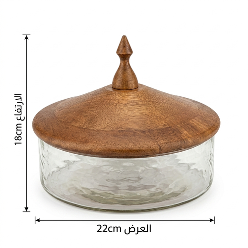  Round bowel gals with wooden cover