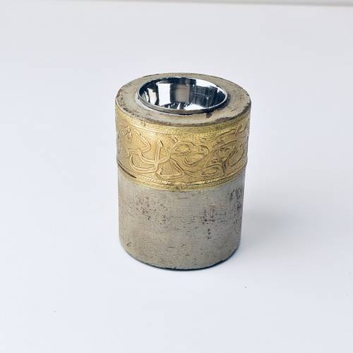 Copper Circular Wooden Incense Burner - Gray