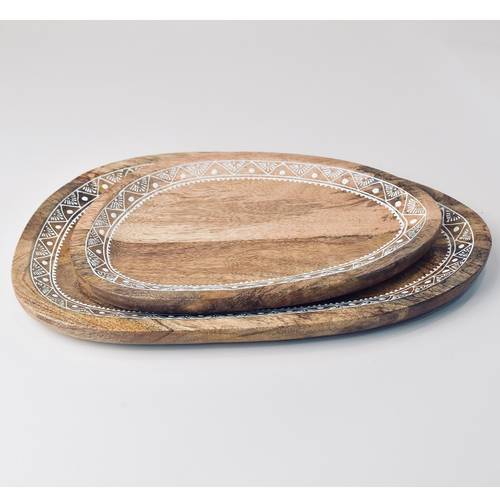 Wooden Trays Set - Seashell Shape