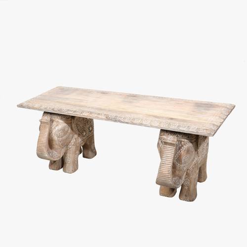 Hand drawing bench with elephant leg