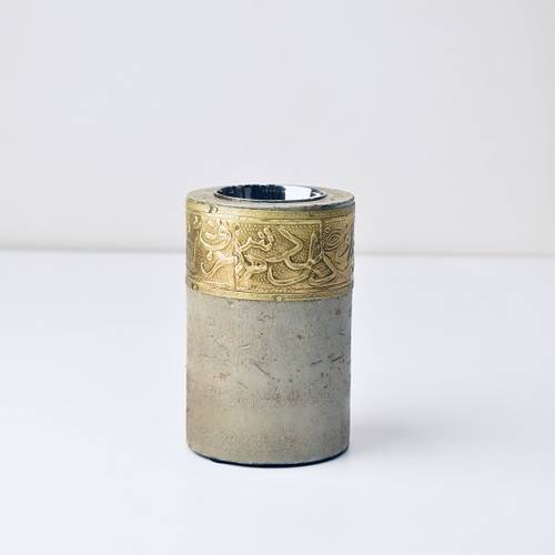 Copper Circular Wooden Incense Burner - Gray