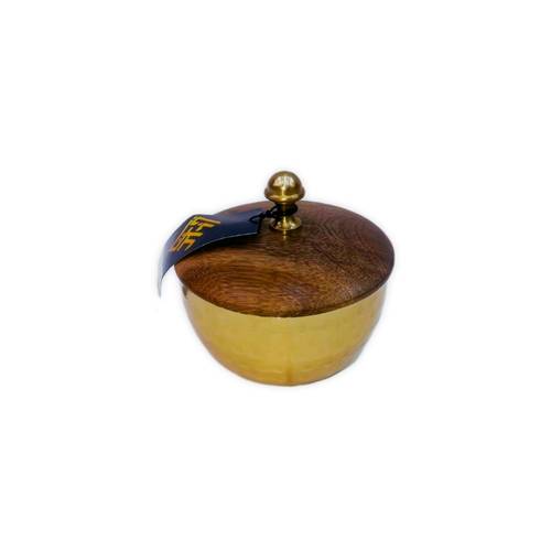 Stainless steel nut bowl with wooden lid