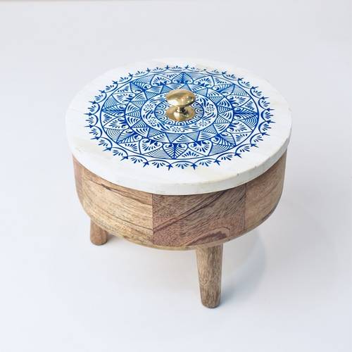 Fruit of wood and bone natural size small - Blue