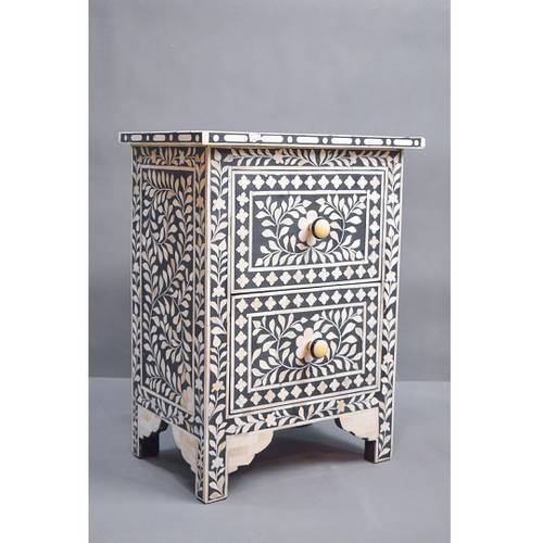 Black Bed Side of bone inlay -special decorated