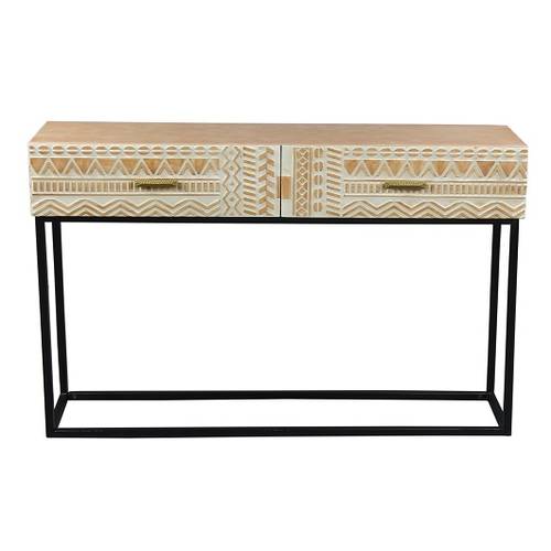 Handcrafted console made of natural wood