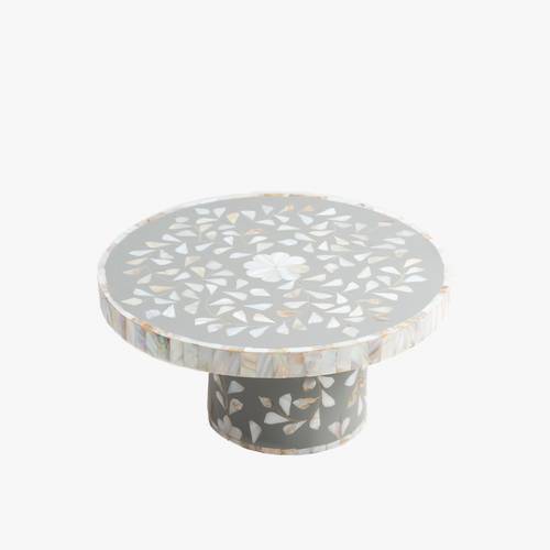  Silver cake stand made of mother of pearl
