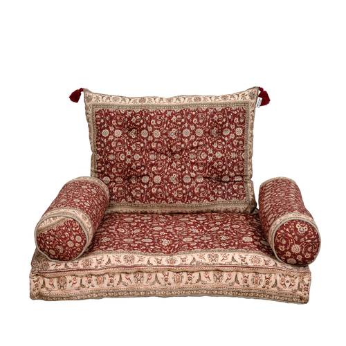  A small floor seat made of natural cotton