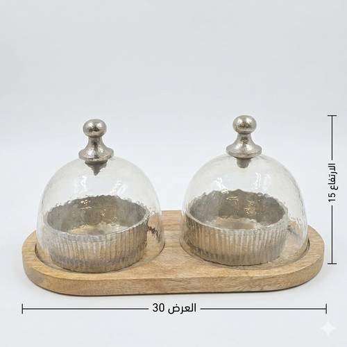  طقم خشبي بغطاء جاجي