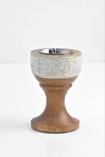 Large hand-painted mubkhar - White
