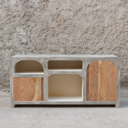 Wooden cabinet- white _Gray