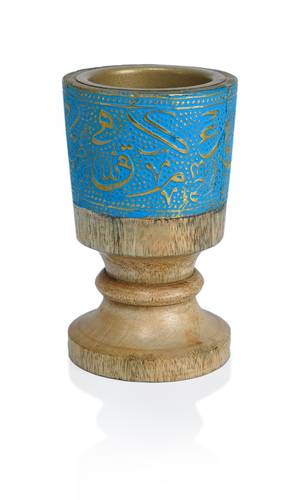 Mango Wood Mubkhar  - blue