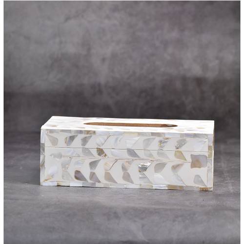 White Tissue Box of Pearl