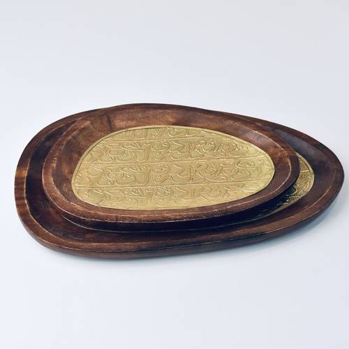 Wooden Trays Set - Seashell Shape