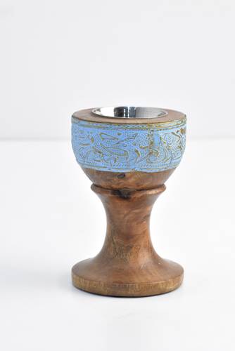 Large hand-painted mubkhar - Blue