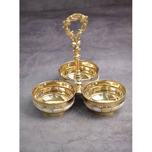Golden Copper 3 Pot Stand with special decorated