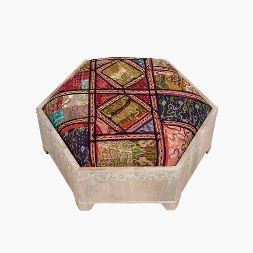 Hexagonal wooden chair -small