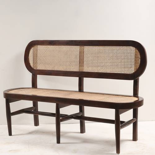 Rattan bench - Brown