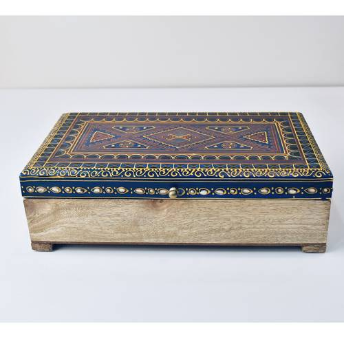 Blue wooden box - Small size