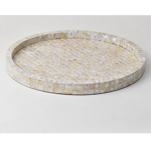 Round tray mother of pearl - medium size