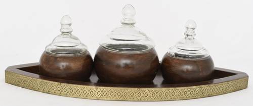 Wooden nuts set with 3 boxes