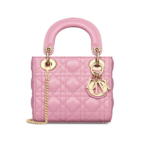  حقيبة ليدي ديور  Mini Lady Dior Bag (وردي عتيق)