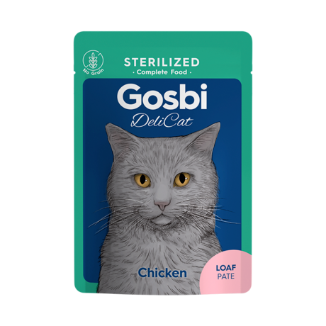Sterilized Cats - Paté Chicken 70 g Complete Wet Food Gosbi Pouches - Carton 16 Pcs