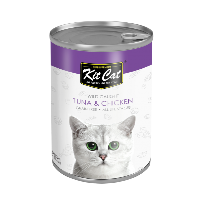 Tuna With Chicken 400 g Wet Food for Cats Kit Cat Cans - Box 24 Pcs
