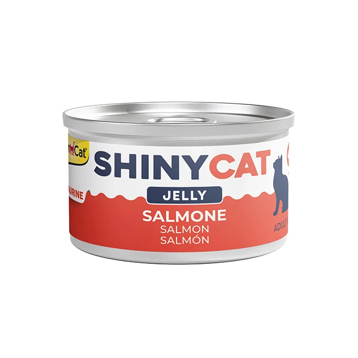 Salmon in Jelly 70 g Wet Food For Adult Cats Gim Cat Shiny Cat Cans - Box 24 Pcs