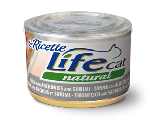 Tuna Anchovies Surimi 150 g Wet food for Cats Life Cat - 12 pieces