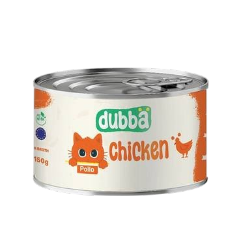 Chicken in Broth 150 g Wet Food for Adult Cats Dubba Cans - Half a carton 12 pieces