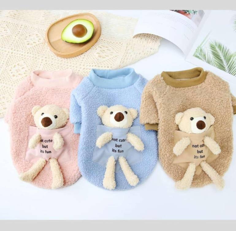 Clothes for Cats and Small Dogs with Small Teddy Bear Large Size - Brown