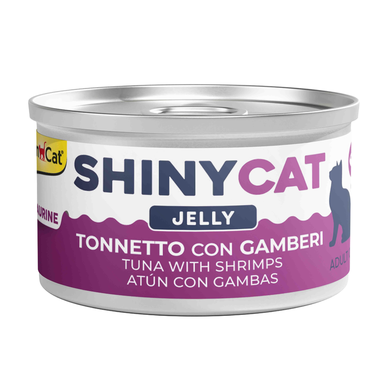 Tuna and Shrimp in Jelly 70 g Wet Food For Adult Cats Gim Cat Shiny Cat Cans - 70 g