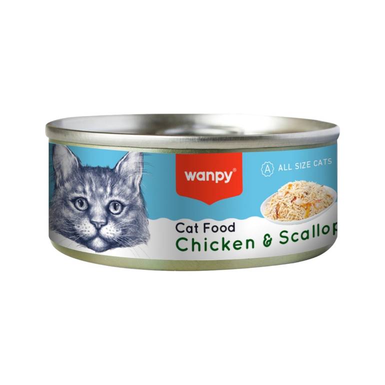 Chicken and Scallop 95 g Wet Food for Cats Wanpy Cans - 95 g