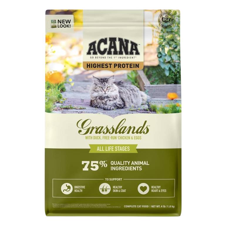 Duck, Chicken and Eggs Dry Food for Cats Of All Life Stages Grasslands Acana - 340 G