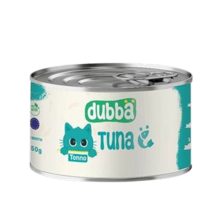 Tuna in Broth 150 g Wet Food for Adult Cats Dubba Cans - Half a carton 12 pieces