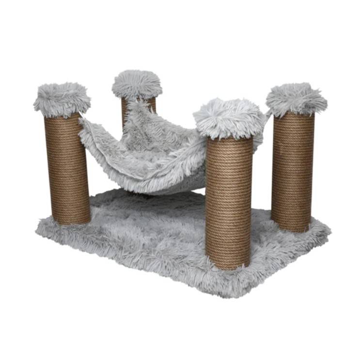 Scratching post for cats 4 and bed 34×39×59 cm Feline Go - Gray