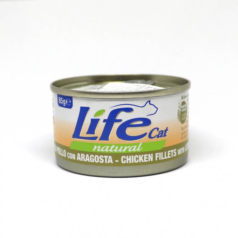 Chicken Fillets with Lobster 85 g Wet Food for Cats Life Cat Cans - 12 pieces