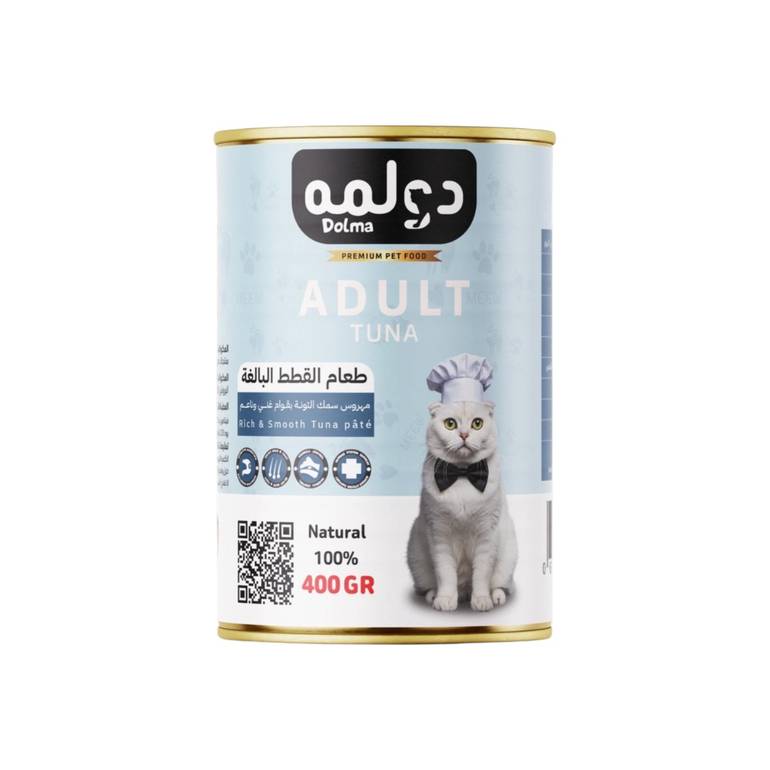 باتيه التونا 400 غ طعام رطب كامل للقطط البالغة دولمه سوبر بريميوم معلبات - 400 غ