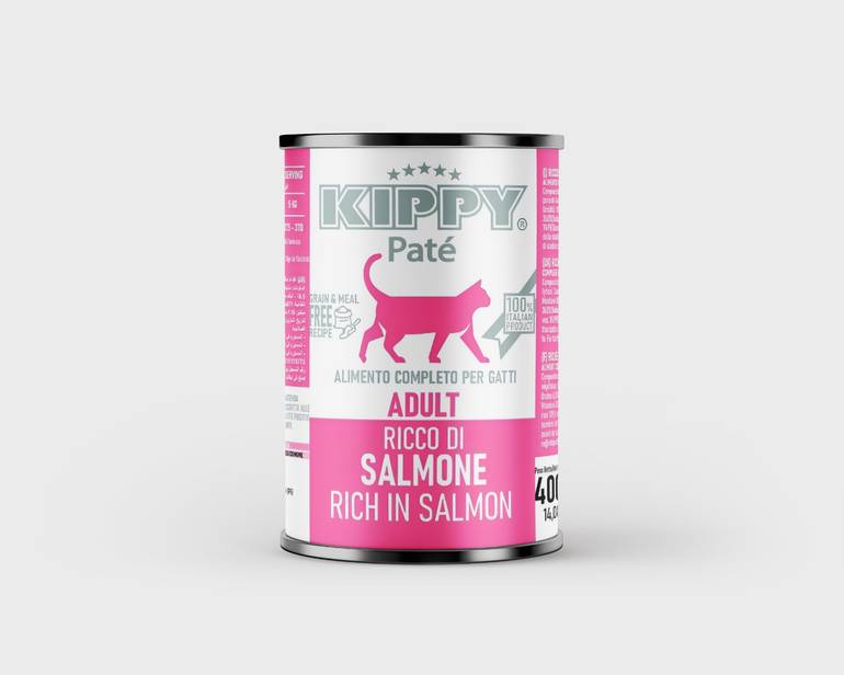 Paté Salmon 400 g Wet Food for Adult Cats Kippy Cans - Box 24 Pcs