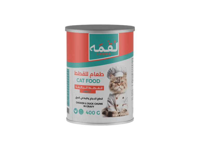 قطع الدجاج والبط بالمرق 400 غ طعام رطب للقطط البالغة لقمه معلبات - 400 جرام