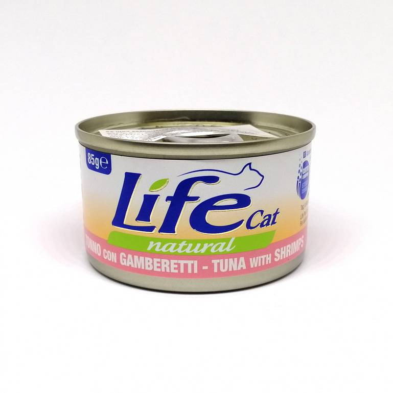 Tuna & Shrimps 85 g Wet Food for Adult Cats Life Cat Cans - 12 pieces