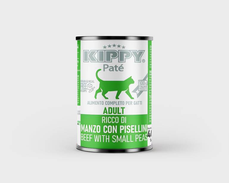Paté Beef 400 g Wet Food for Adult Cats Kippy Cans - Box 24 Pcs