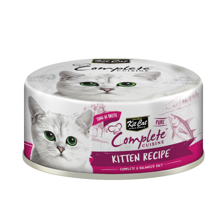 Kitten - Tuna In Broth 70 g Complete Wet Food Kit Cat Cuisine Cans - 12 pieces