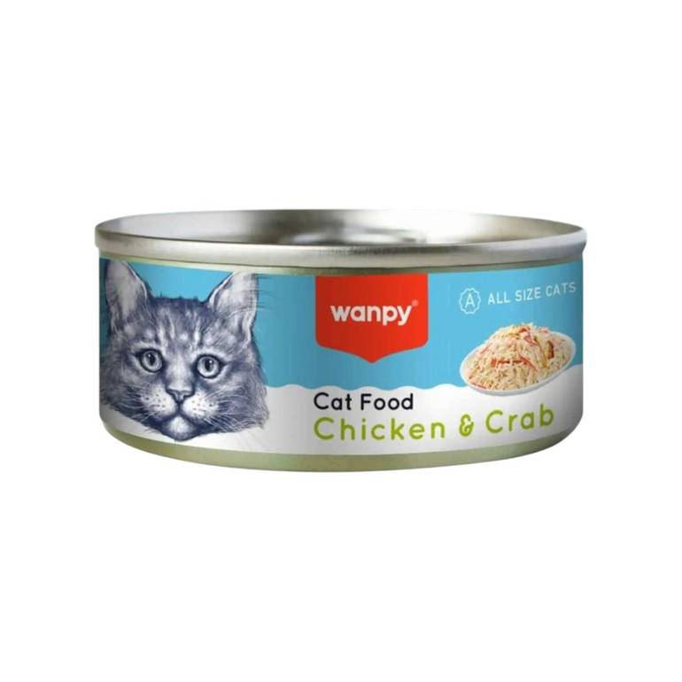 Chicken and Crab 95 g Wet Food for Cats Wanpy Cans - 95 g