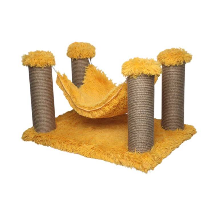 Scratching post for cats 4 and bed 34×39×59 cm Feline Go - Yellow